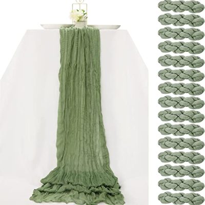 Cheesecloth Sage Green runner