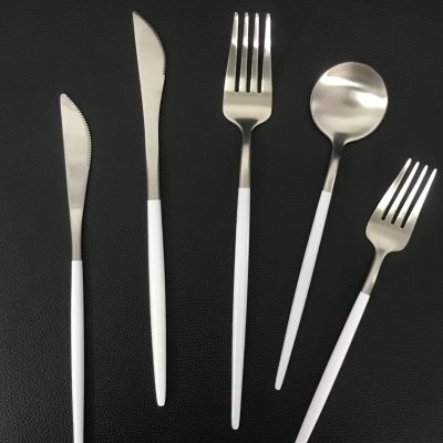 White and Silver 2 Tone Cutlery